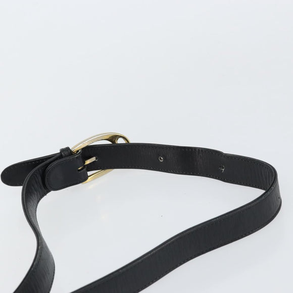 CELINE Horse Carriage Shoulder Bag Leather Black Gold Auth 158123