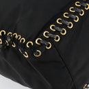 PRADA Tote Bag Nylon Black Gold Auth 158129-14