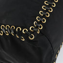 PRADA Tote Bag Nylon Black Gold Auth 158129-16
