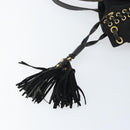 PRADA Tote Bag Nylon Black Gold Auth 158129-10