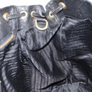 PRADA Tote Bag Nylon Black Gold Auth 158129-19