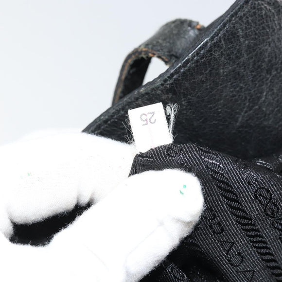 PRADA Tote Bag Nylon Black Gold Auth 158129