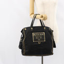 PRADA Tote Bag Nylon Black Gold Auth 158129-22