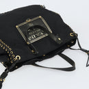 PRADA Tote Bag Nylon Black Gold Auth 158129-6