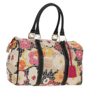 FENDI Zucchino Canvas Boston Bag Multicolor Gold Auth 158130V-1