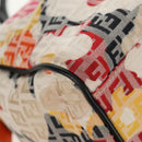 FENDI Zucchino Canvas Boston Bag Multicolor Gold Auth 158130V-8