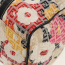 FENDI Zucchino Canvas Boston Bag Multicolor Gold Auth 158130V-17