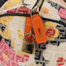 FENDI Zucchino Canvas Boston Bag Multicolor Gold Auth 158130SAV-18