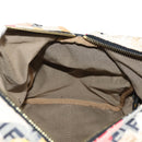 FENDI Zucchino Canvas Boston Bag Multicolor Gold Auth 158130V-20