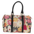 FENDI Zucchino Canvas Boston Bag Multicolor Gold Auth 158130V-13