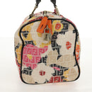 FENDI Zucchino Canvas Boston Bag Multicolor Gold Auth 158130SAV-4