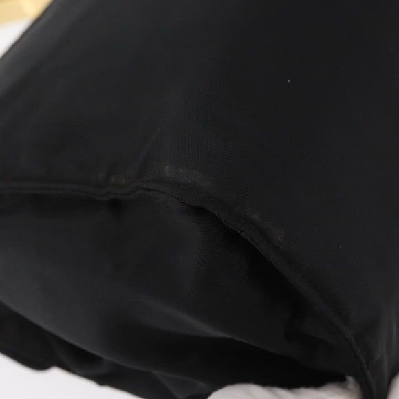 PRADA Hand Bag Nylon Black gold Auth 158131