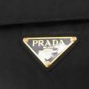 PRADA Hand Bag Nylon Black gold Auth 158131-17