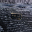PRADA Hand Bag Nylon Black gold Auth 158131-18