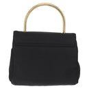 PRADA Hand Bag Nylon Black gold Auth 158131-2
