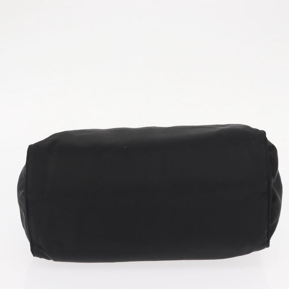 PRADA Hand Bag Nylon Black gold Auth 158131
