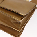 FENDI Hand Bag Leather 2way Brown Gold Auth 158141-16