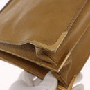 FENDI Hand Bag Leather 2way Brown Gold Auth 158141-17