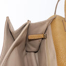 FENDI Hand Bag Leather 2way Brown Gold Auth 158141-23
