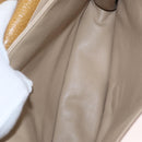 FENDI Hand Bag Leather 2way Brown Gold Auth 158141-11
