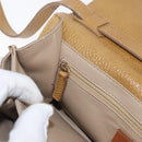 FENDI Hand Bag Leather 2way Brown Gold Auth 158141-27