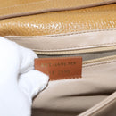 FENDI Hand Bag Leather 2way Brown Gold Auth 158141-12