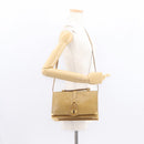 FENDI Hand Bag Leather 2way Brown Gold Auth 158141-29