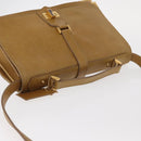 FENDI Hand Bag Leather 2way Brown Gold Auth 158141-6