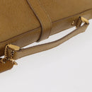 FENDI Hand Bag Leather 2way Brown Gold Auth 158141-7