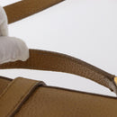 FENDI Hand Bag Leather 2way Brown Gold Auth 158141-14