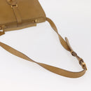 FENDI Hand Bag Leather 2way Brown Gold Auth 158141-8