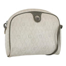 Christian Dior Honeycomb Canvas Shoulder Bag PVC Gold White Auth 158146-1