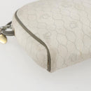 Christian Dior Honeycomb Canvas Shoulder Bag PVC Gold White Auth 158146-14