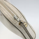 Christian Dior Honeycomb Canvas Shoulder Bag PVC Gold White Auth 158146-10