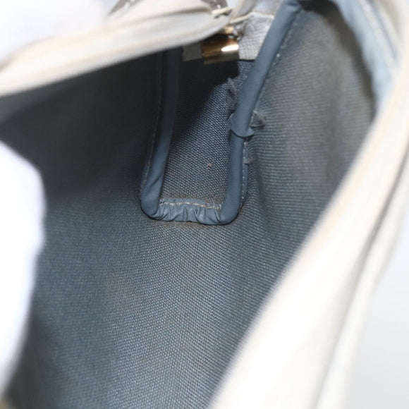 Christian Dior Honeycomb Canvas Shoulder Bag PVC Gold White Auth 158146