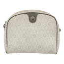 Christian Dior Honeycomb Canvas Shoulder Bag PVC Gold White Auth 158146-13