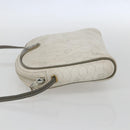 Christian Dior Honeycomb Canvas Shoulder Bag PVC Gold White Auth 158146-3
