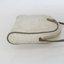 Christian Dior Honeycomb Canvas Shoulder Bag PVC Gold White Auth 158146-4