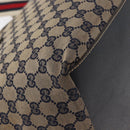 GUCCI GG Canvas Sherry Line Tote Bag Navy 131230 Auth 158147-12