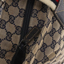 GUCCI GG Canvas Sherry Line Tote Bag Navy 131230 Auth 158147-14