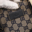 GUCCI GG Canvas Sherry Line Tote Bag Navy 131230 Auth 158147-15