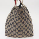 GUCCI GG Canvas Sherry Line Tote Bag Navy 131230 Auth 158147-4