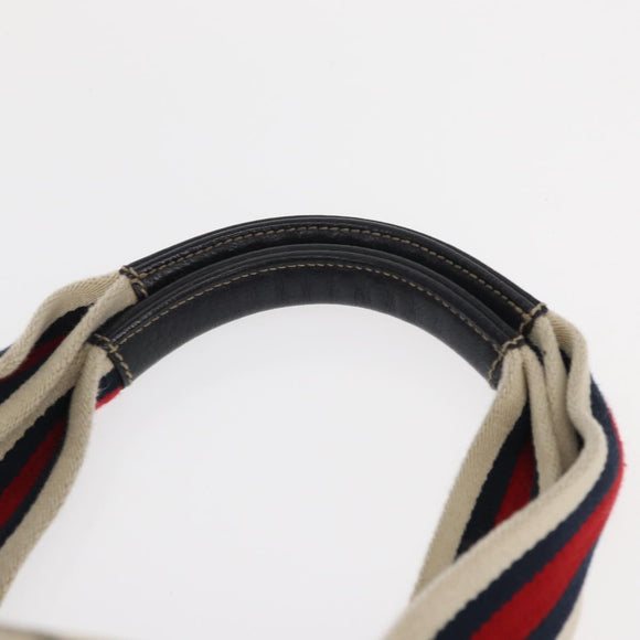 GUCCI GG Canvas Sherry Line Tote Bag Navy 131230 Auth 158147