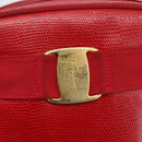Salvatore Ferragamo Vala Shoulder Bag Leather Red Gold Auth 158148-17