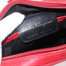 Salvatore Ferragamo Vala Shoulder Bag Leather Red Gold Auth 158148-12