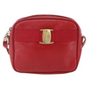 Salvatore Ferragamo Vala Shoulder Bag Leather Red Gold Auth 158148-13