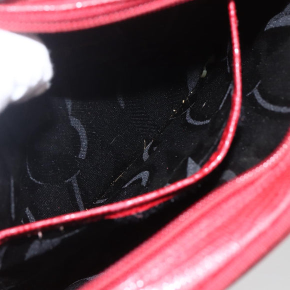 Salvatore Ferragamo Vala Shoulder Bag Leather Red Gold Auth 158148