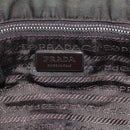 PRADA Hand Bag Nylon Khaki Silver Auth 158149-19