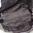 PRADA Hand Bag Nylon Khaki Silver Auth 158149-10