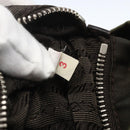 PRADA Hand Bag Nylon Khaki Silver Auth 158149-12